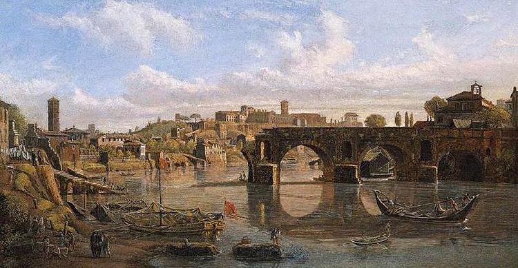 Gaspar Van Wittel View of the River Tiber with the Ponte Rotto and the Aventine Hill Germany oil painting art